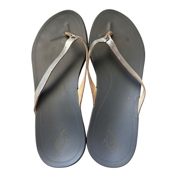 OluKai Women's Ho'opio Leather Flip Flop US W9 EU 39 - Picture 3 of 6
